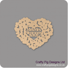3mm MDF Personalised Wedding Heart Shaped Guest Book Personalised and Bespoke