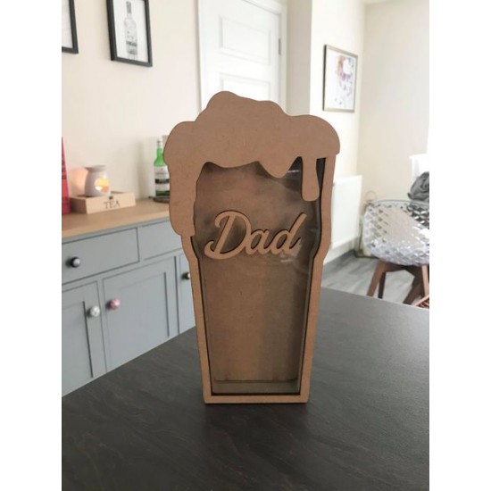 18mm Layered Fillable Pint Glass with name Fathers Day