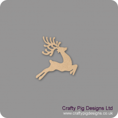 3mm MDF Prancing Reindeer with Antlers (Pack of 5) Christmas Shapes
