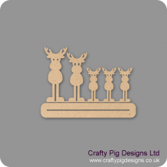 4mm MDF Family Reindeer - Mr and Mrs with three children - Freestanding Christmas Shapes