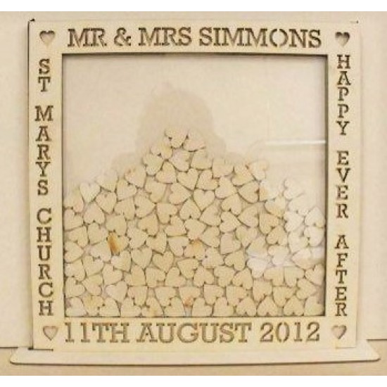 Large 50x50cm MDF Square Wedding Guest Drop Box Personalised and Bespoke