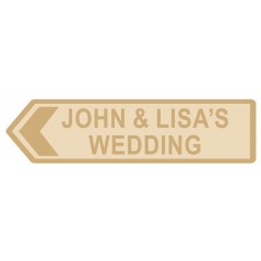 4mm Narrow Road Arrow Wedding Sign Personalised and Bespoke