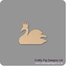 3mm MDF Swan With Crown Small MDF Embellishments