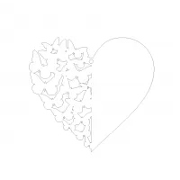 12cm Acrylic Butterfly Cut Out Heart  (Pack of 5)