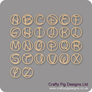 3mm MDF Letter in Scalloped Circle