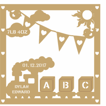 birth plaque train ABC design