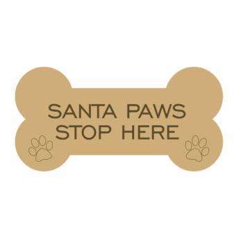 18mm Engraved Dog Bone Santa Paws Stop Here