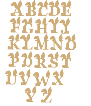 18mm OAK VENEER Freestanding Bunny Letters - Capitals