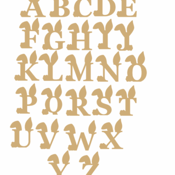 18mm OAK VENEER Freestanding Bunny Letters - Capitals