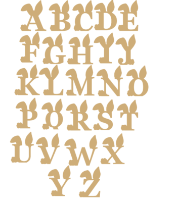 18mm OAK VENEER Freestanding Bunny Letters - Capitals