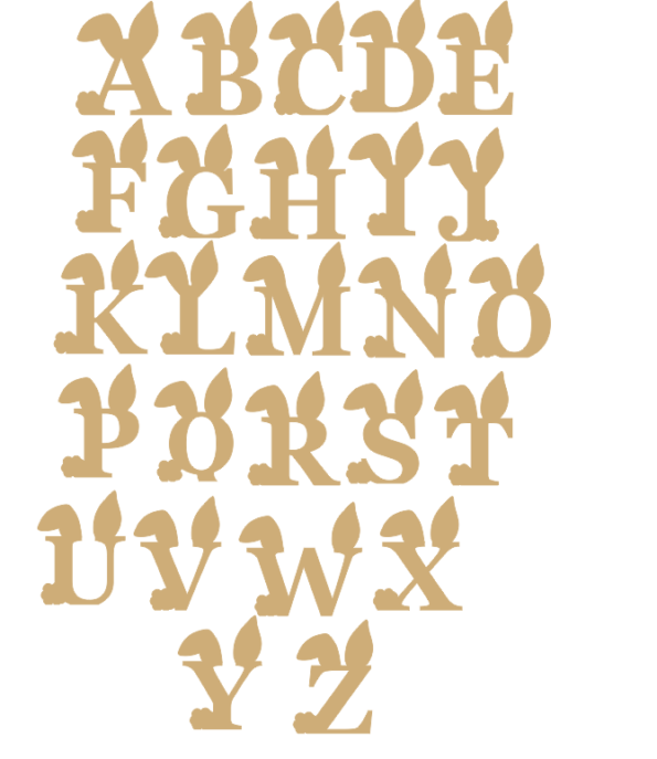 18mm OAK VENEER Freestanding Bunny Letters - Capitals