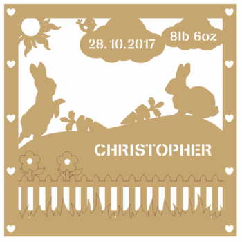 birth plaque bunny design