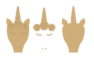 natural unicorn head and 3mm shapes