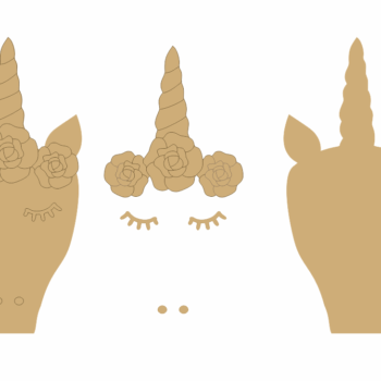 natural unicorn head and 3mm shapes