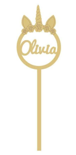 persononalised 5 flower unicorn wand