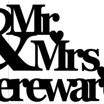 Mr and mrs with hearts