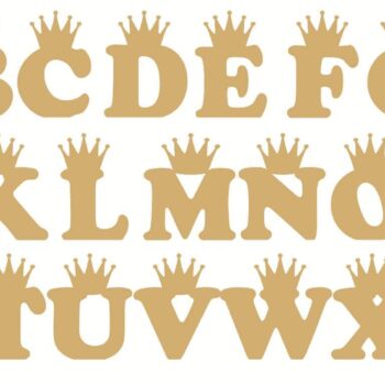 6mm mdf Cooper Font Crown Letters