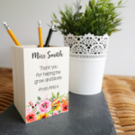 floral pencil pot