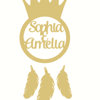 crown dreamcatcher with feathers