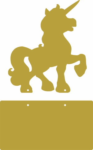 unicorn and plaque set