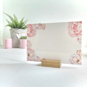 a5 landscape peony on white