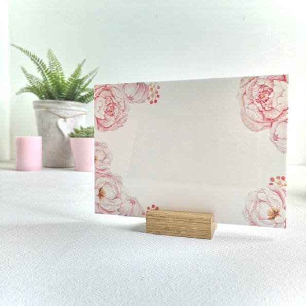 a5 landscape peony on white