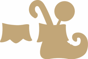 elf boot with lolly and cane 3 d