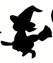 witch on broomstick shape
