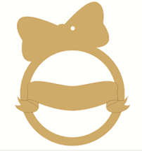 bow top bauble with ribbon across centre