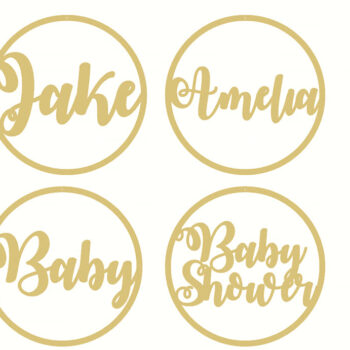 4mm Oak Veneer Name Hoop (fancy font)