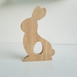 18mm OAK VENEER Freestanding Rabbit with Egg Shape Cut Out
