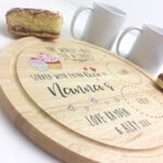 Personalised Round Cake Board – Tea and Cakes – Pink