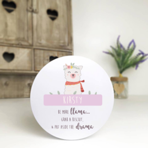 Personalised Printed White Tin - Drama Llama