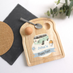 Printed TOAST SHAPED Breakfast Board - Blue Camper Van