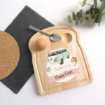 Printed TOAST SHAPED Breakfast Board –  Pink Camper Van