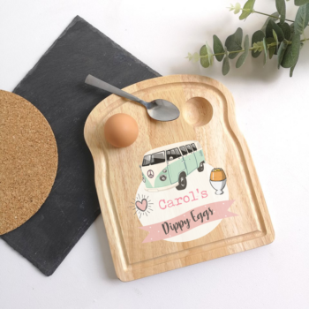 Printed TOAST SHAPED Breakfast Board - Pink Camper Van