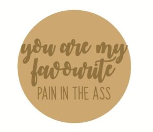 3mm mdf Circle Plaque "You Are My Favourite Pain In The Ass"
