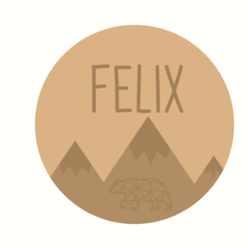 3mm mdf Circle Name and Geo Bear and 3D Mountains Plaque