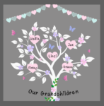 Printed Acrylic Family Tree – Our Grandchildren with Heart Bunting