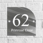 Top Side Curve Acrylic Door Number Blank with stand offs