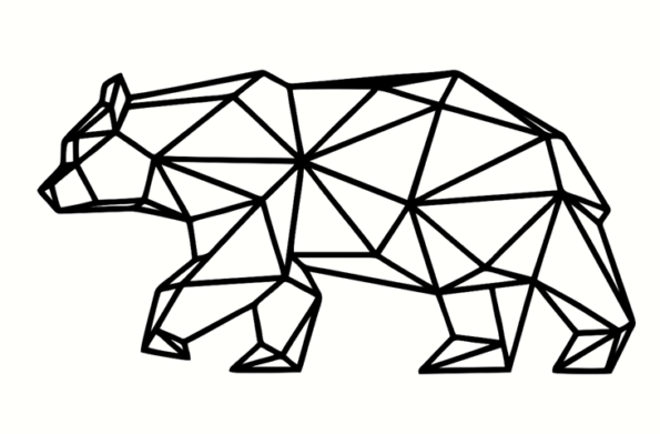 3mm mdf Geometric Polar Bear