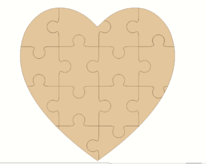 3mm MDF Jigsaw Heart