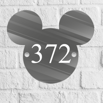 Mouse Head Acrylic Door Number Blank with stand offs