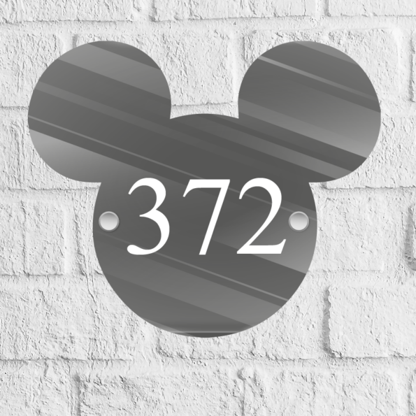 Mouse Head Acrylic Door Number Blank with stand offs