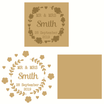 4mm mdf or oak veneer backed layered Wedding Plaque