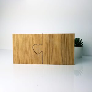 19mm Freestanding Oak Veneer Heart Jigsaw Set
