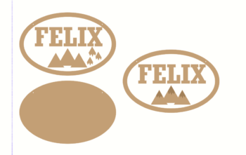 4mm mdf 2 Layer Oval Plaque with 3D Mountains