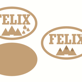 4mm mdf 2 Layer Oval Plaque with 3D Mountains