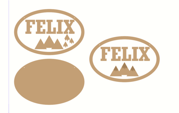 4mm mdf 2 Layer Oval Plaque with 3D Mountains