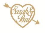 3mm mdf Personalised Heart with Arrow